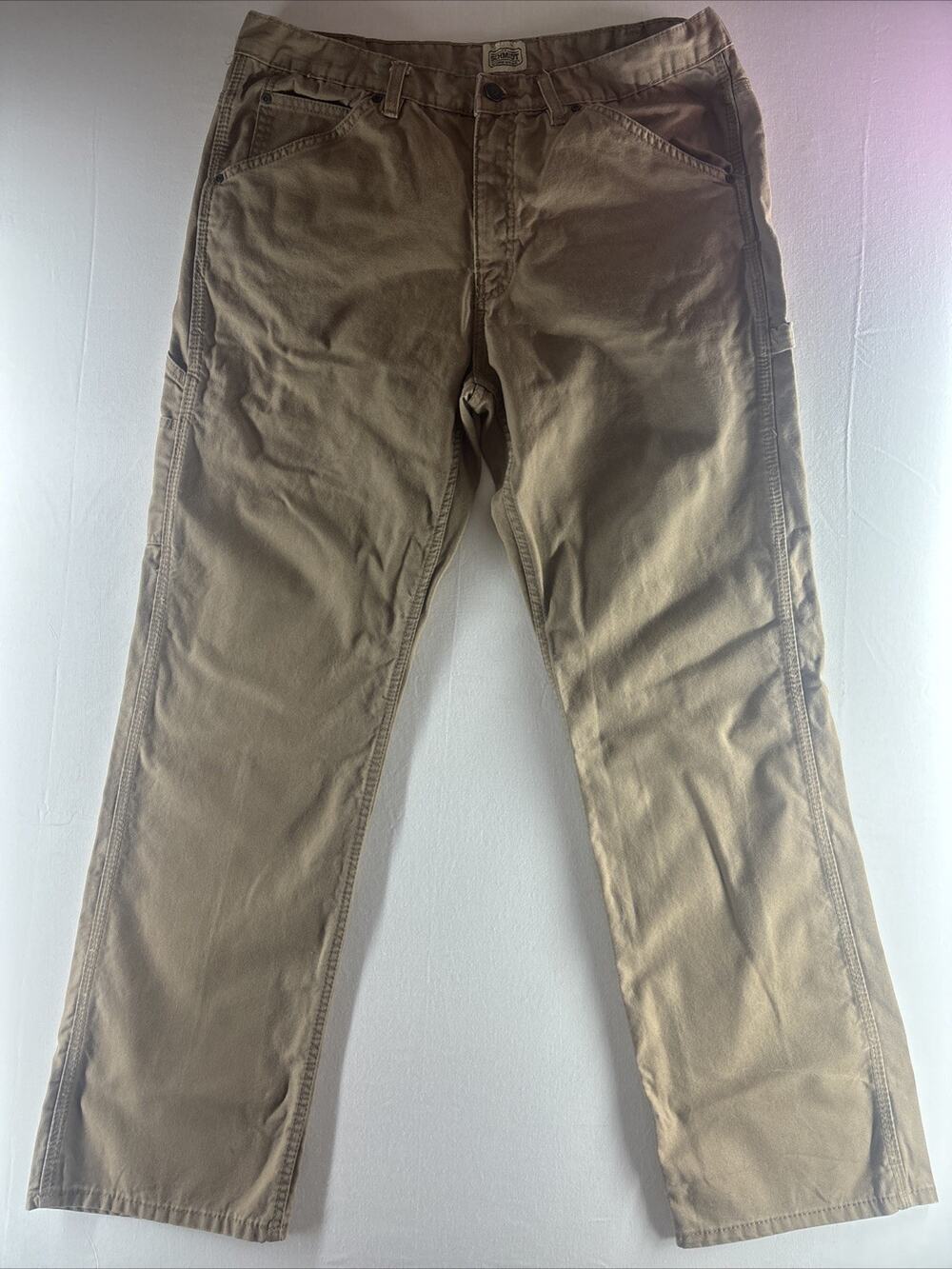 Schmidt Workwear KhakiJeans Mens 38x34 Denim Straight Leg Work Pants